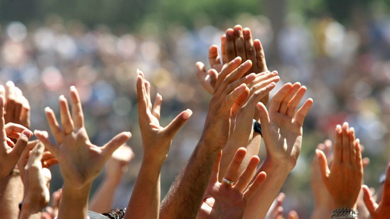 Italian fans cheer at the Live 8 Italy concert inside Rome's ancient Circus Maximus July 2, 2005