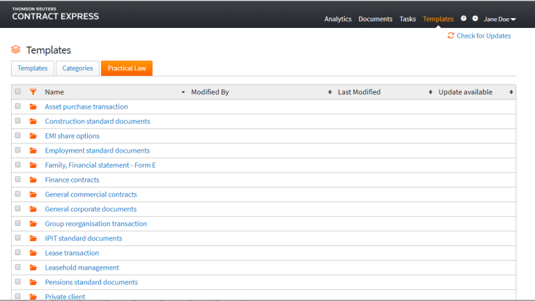 Contract Express - Practical Law Templates